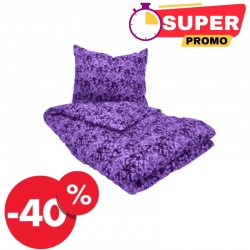 HOUSSE DE COUETTE & TAIE D'OREILLER - DANOIS VIOLET - DESTOCKAGE