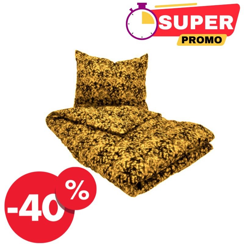 HOUSSE DE COUETTE & TAIE D'OREILLER - DANOIS JAUNE - DESTOCKAGE