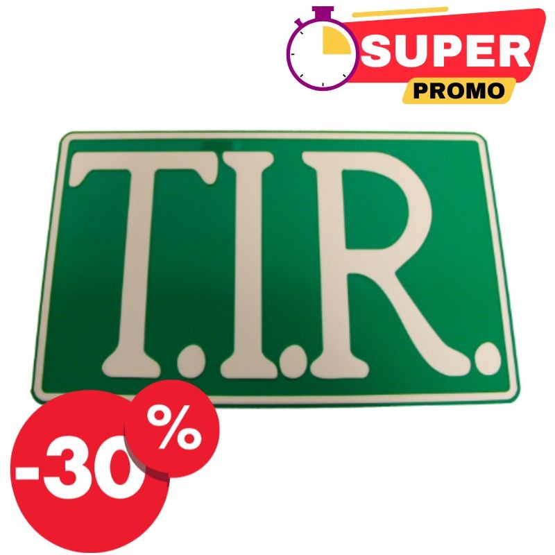 PLAQUE T.I.R. - BLANC & VERT - DESTOCKAGE