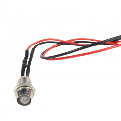 LED VERTE CABLEE 5MM AVEC SUPPORT CHROME