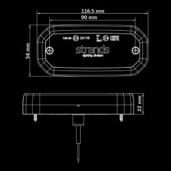 Dimensions techniques : Éclairage latéral camion – FOR9T SCALE LED