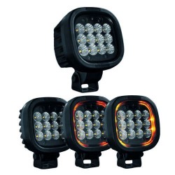 Feu de travail LED PRÉSIDENT 2.0 – Éclairage carré compact - blanc, orange et rouge
