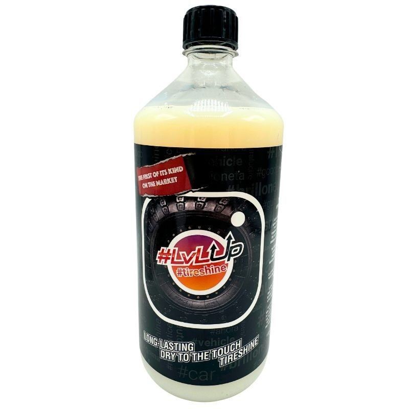 Brillant pneus TIRESHINE LvLUp – Flacon 1L finition noire satinée Brillant pneus TIRESHINE LvLUp – Flacon 1L finition noire satinée