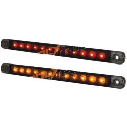 Feu de gabarit bande LED – DARK KNIGHT cabochon fumé - Orange et rouge