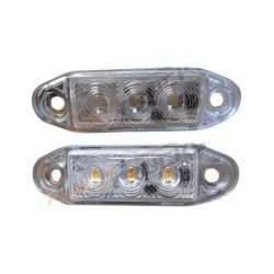 Feu Lucidity LED – Cabochon transparent pour camion : blanc et orange