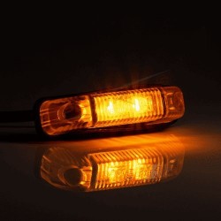 Feu de gabarit orange 2 LED cabochon transparent – Éclairage pour camions