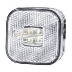 Feu de gabarit LED carré blanc – Signalisation pour camions ou remorques