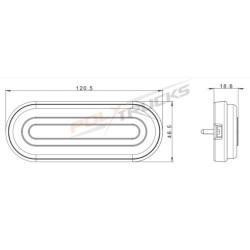 Schéma et dimensions du Feu de gabarit oblong LED
