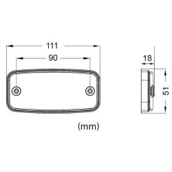 Schéma et dimensions du Feu de gabarit double ligne LED