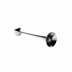 Trompe Hadley chrome avec base rectangulaire  – Klaxon  pour camion et poids lourd - 49cm
