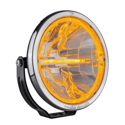 Phare LED longue portée Ambassador 9" - Chrome et lumière orange