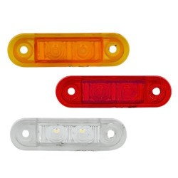 Feu de position LED latéral orange, feu de position LED avant cristal et feu de position LED arrière rouge