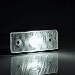 Feu de gabarit LED rectangulaire extra-plat blanc - vue de nuit