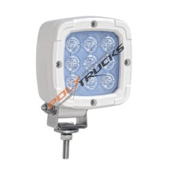 Feu de travail 9 LEDs  cuvelage blanc - puissance lumineuse et fiabilité