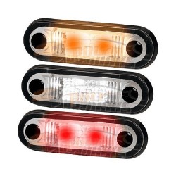 Feu de gabarit Hella 1 LED à encastrer disponible en 3 coloris : orange, rouge ou blanc