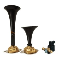Klaxon / 2 trompes noires - son du véritable TGV - 8 mm avec électrovanne