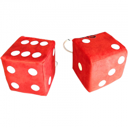 JEU DE DÉS 10CMS X 10XCMS COLORIS ROUGE POINTS BLANC