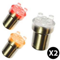 Ampoule R5W 5 LEDS orange, rouge ou blanche - vue globale