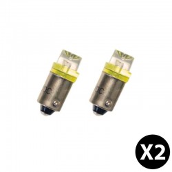 Paire d'ampoules 1 LED T4W BA9S - 24 V : orange