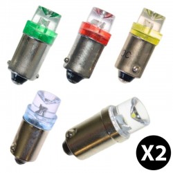 Paire d'ampoules 1 LED T4W BA9S - 24 V : disponibles en 5 coloris