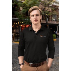Polo homme noir Polytrucks pour affirmer sa passion pour le camion