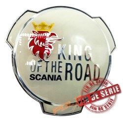 Emblème Scania King of the road blanc et argent