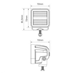 Schéma et dimensions du feu de travail LED Siberia