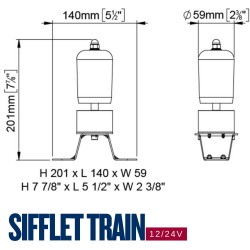 KLAXON - SIFFLET TRAIN ORIGINAL - 24V
