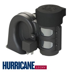 KLAXON AVEC COMPRESSEUR INTEGRE - 12/24V - HURRICANE