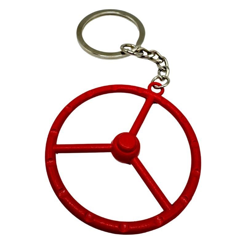 Porte-clés Volant 3 Branches Rouge pour un style routier assumé Porte-clés Volant 3 Branches Rouge pour un style routier assumé