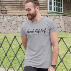 T-shirt homme gris  Truck Addict Modern Trucker - mise en situation