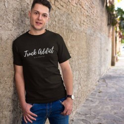 T-shirt homme noir Truck Addict Modern Trucker pour afficher sa passion pour la route et les camions
