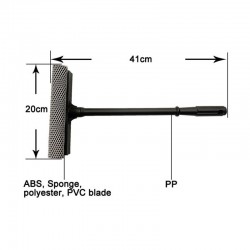 Brosse éponge pour vitre avec raclette pour nettoyage des grands véhicules : schéma et dimensions