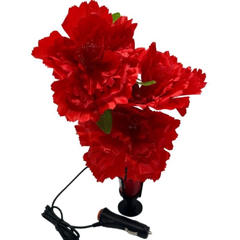 Fleurs Rouges Lumineuses pour Tableau de Bord 12/32V : un décor pour sa cabine de camion Fleurs Rouges Lumineuses pour Tableau de Bord 12/32V : un décor pour sa cabine de camion