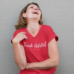 T-shirt Femme Rouge - Truck Addict Modern Trucker : afficher sa passion pour la route