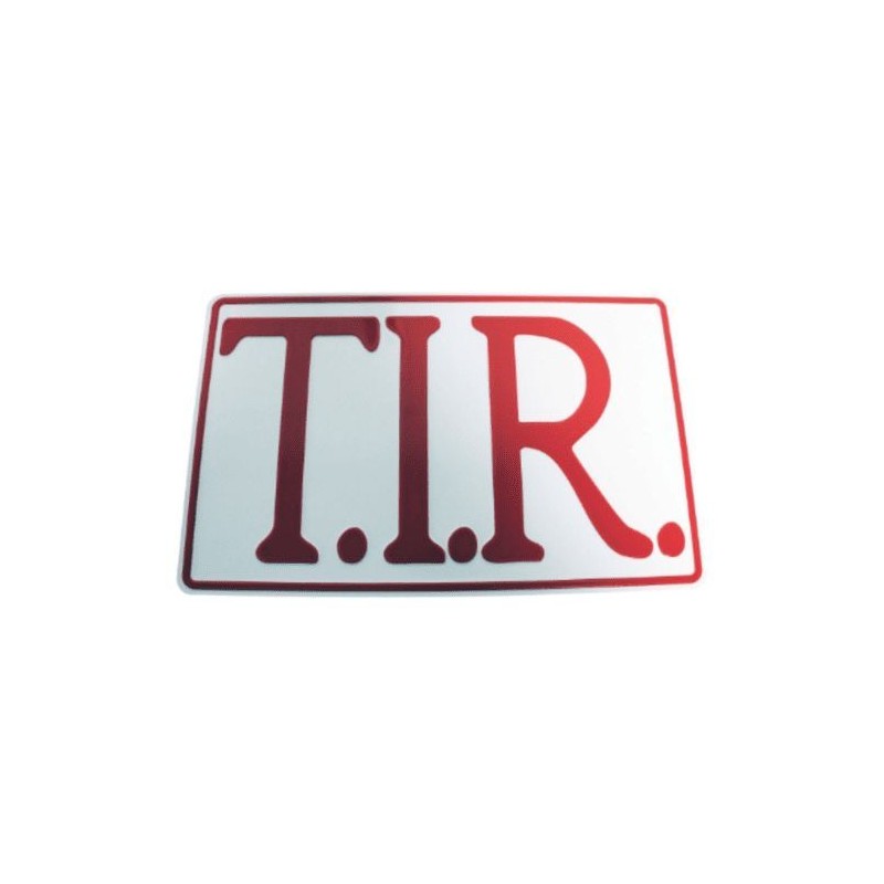 PLAQUE T.I.R. - Blanc et noir PLAQUE T.I.R. - Blanc et noir