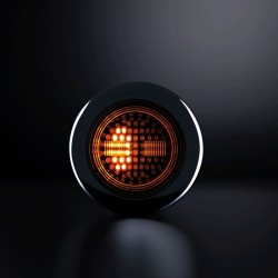 Feu Arrière Droit Rond 3 Fonctions IZE LED Dark Knight : Feu de position, feu stop, clignotant dynamique