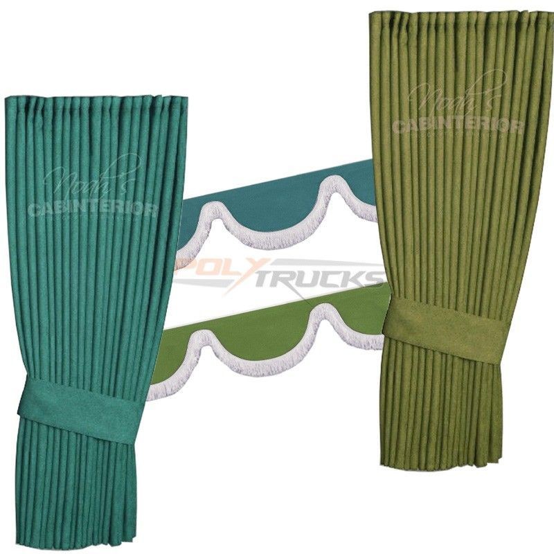 Gamme Vert - Pack Rideaux + Frange Vert Noah's Cabinterior Gamme Vert - Pack Rideaux + Frange Vert Noah's Cabinterior