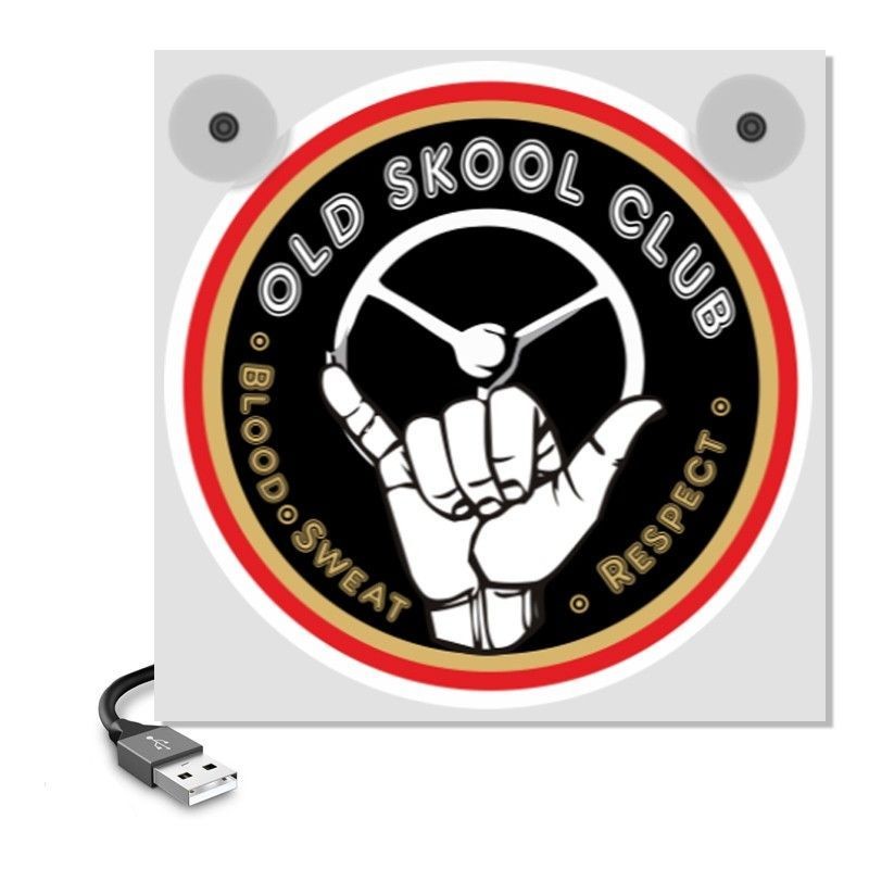 Mini Enseigne de Pare-Brise Oldskool Club : style pour sa cabine de camion