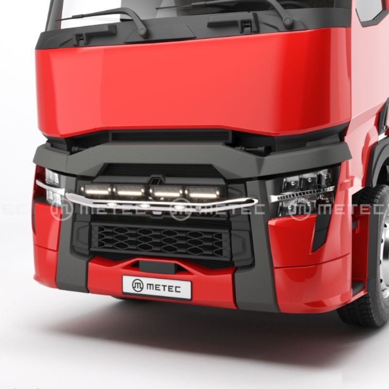 Rampe de Calandre Inox City avec LED pour Renault T : vue de face