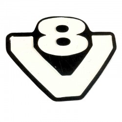 Pin's V8 Blanc : Accessoire Collector pour fan de camions