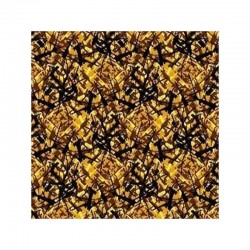 Zoom sur le tissus danois jaune des Rideaux Latéraux Marrons Bordure Danois Jaune Noah's Cabinterior