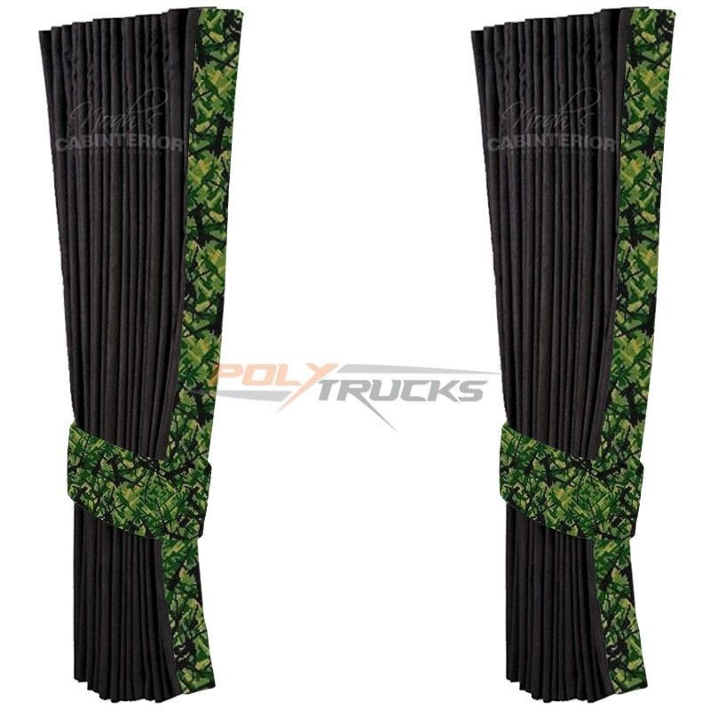 Rideaux latéraux hollandais Noah's Cabinterior avec bordure danois vert Rideaux latéraux hollandais Noah's Cabinterior avec bordure danois vert