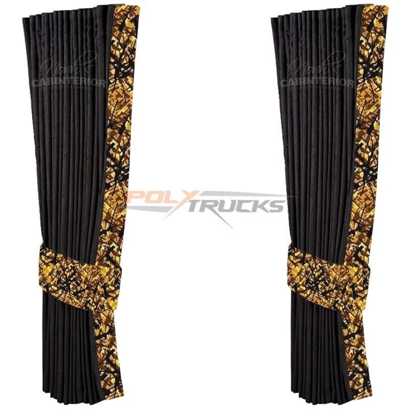 Rideaux latéraux Noah's Cabinterior avec bordure danois jaune Rideaux latéraux Noah's Cabinterior avec bordure danois jaune