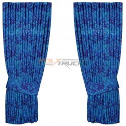 Rideaux latéraux hollandais en tissu danois bleu - Noah's Cabinterior
