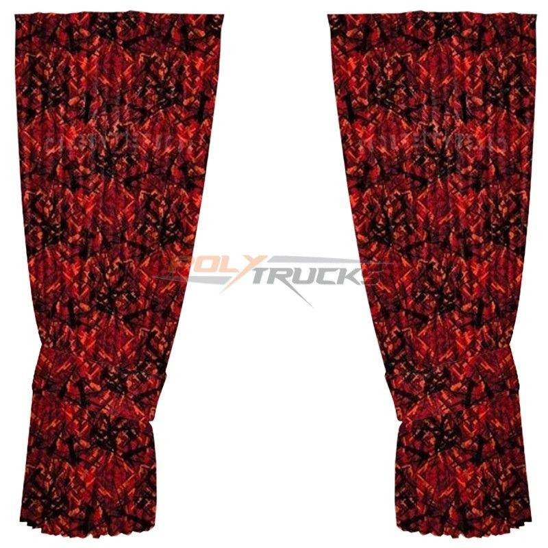 Rideaux latéraux hollandais en tissu danois rouge par Noah's Cabinterior Rideaux latéraux hollandais en tissu danois rouge par Noah's Cabinterior
