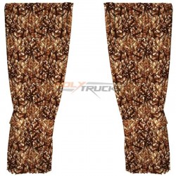 Rideaux latéraux hollandais en tissu danois marron par Noah's Cabinterior