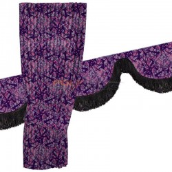 Pack rideaux + frange tissu danois violet fabriqué par Noah's Cabinterior