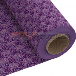 Détail du tissus violet danois des rideaux Noah's Cabinterior