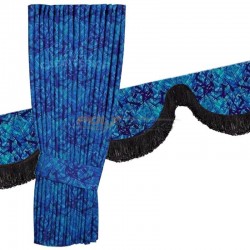 Pack rideaux latéraux + frange tissu danois bleu par Noah's Cabinterior